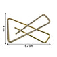 Close-up of golden crystal triangle brooch for scarf styling