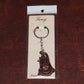 Hand holding Lord Shiva antique finish metal keychain