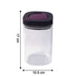 Reusable airtight kitchen jar made from BPA-free plastic with maroon accent lid