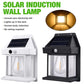 Diagram detailing the specifications and dimensions of the Solar Wall Lamp.