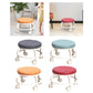 Angled view of the versatile rolling stool, showcasing its simple design.