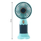Black rechargeable portable mini fan with USB charging port