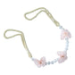 Designer floral curtain accessory with transparent crystal beads