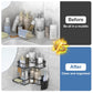 Corner shelf organizer adhesive backing showing easy self-adhesive installation method
