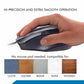 Ergonomic design of the wired optical mouse, showing its comfortable grip for daily use.