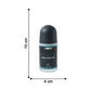 Packaging of AOE blue deodorant showcasing size and branding