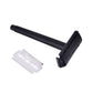 Ergonomic plastic grip handle of a men's shaving razor for comfortable use.