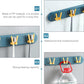 Modern wall-mounted bathroom shelf with hooks, perfect for hygienic toothbrush storage.