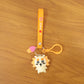 Cute animal ice cream keychain with secure metal ring