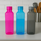 Transparent fridge water bottle in BPA-free plastic with ribbed design
