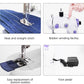 Comparison image showing the mini sewing machine next to a larger, traditional model.