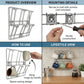 Side view of sturdy stainless steel wall-mounted mug rack