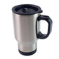 Close-up of the leak-proof lid on the insulated coffee mug, showing easy-open feature.