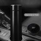 Side view of the smart temperature display water bottle.