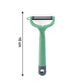 Ergonomic handle on vegetable and fruit peeler for comfortable grip