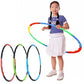 The complete interlocking hula hoop assembled, ready for fitness.