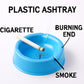 Large capacity plastic ashtray designed for ash collection and cigarette rest