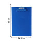 Durable plastic writing board with metal clip for secure document holding