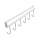 Metal under-shelf rack used in closet for hanging belts and ties