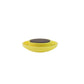 Stack of bright yellow circular plastic magnetic buttons