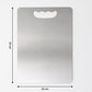 Kitchen chopping board showing sleek brushed steel finish