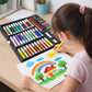 Craft color set arranged neatly in an organized carry case for easy storage