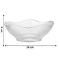 Empty plastic fruit storage basket with ripple design