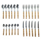 Premium dinner cutlery set with stylish wooden handles
