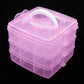 Detail shot of the durable clear plastic material of the storage organizer.