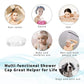 Another angle of the VelvaBloom disposable shower cap, highlighting its compact, travel-friendly nature.