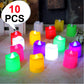 A collection of battery-powered LED tealight candles ready for celebrations.