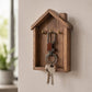 Close-up of metal key holder showing safety lock clip