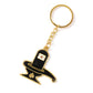 Detailed view of metal Shivling keychain design