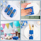 Stack of 120 royal blue scalloped paper napkins ready for party