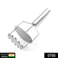 Ergonomic stainless steel hand masher for efficient mashing of vegetables and Indian dishes.