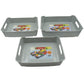 Compact plastic trays used for organizing cosmetics and stationery on a desk