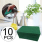 Durable aqua green scrub pads, a 10-pack for all your cleaning needs.