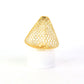 Stylish flameless LED candle with mesh lampshade casting warm white light