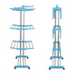 Side view of the foldable cloth drying stand, showcasing its compact design.