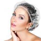 VelvaBloom large disposable shower caps, ideal for women's hair protection.