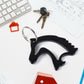 Close-up view of noble horse head metal keychain