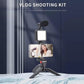 Complete vlogging kit from Mobiléon featuring microphone and LED light for quality recording