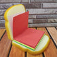 Detailed view of sandwich-shaped sticky notes highlighting paper texture.