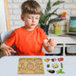 Complete wooden vegetable puzzle board showcasing various colorful vegetables.