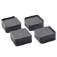 Four heavy-duty base stands arranged, ready to support a cupboard or refrigerator.