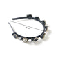 Designer black hairband with floral and pearl embellishments