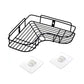 Waterproof corner shelf organiser used in a humid bathroom environment.