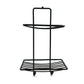 Space-saving stainless steel soap rack, showcasing its two-layer design.