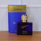 Signature blue perfume packaging design with sophisticated look