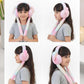 Feature shot highlighting soft plush fabric in kids winter earmuffs